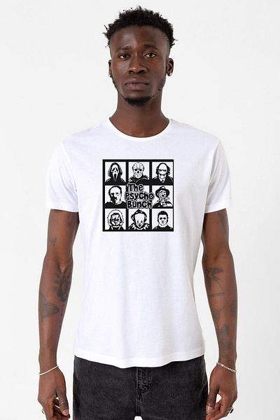 Tshirthane Ανδρικό μπλουζάκι Psycho Bunch White Cycling