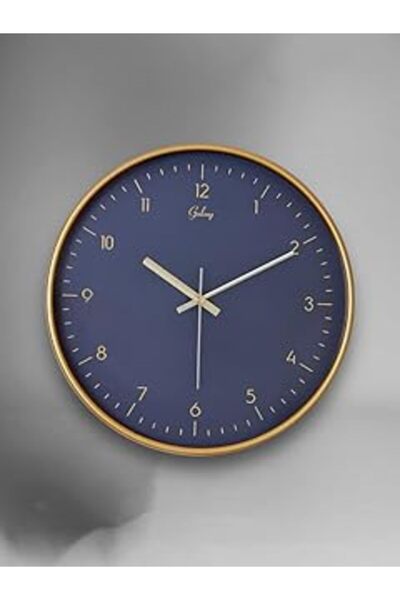 Galaxy D-218-A Black Dial 30 cm Silent Flowing Wall Clock Gold
