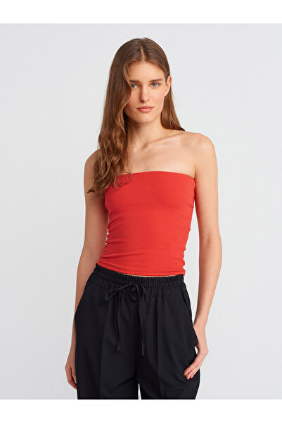 Dilvin 20659 Crop Top-Red