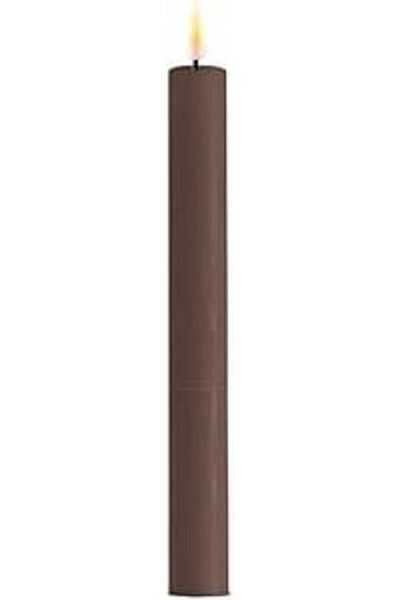 Mu Art Ahşap Deluxe homeart 2-piece moka led candle brown 24 cm - de rf-0103