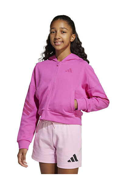 adidas Mor Kız Çocuk Kapüşonlu Normal Kalıp Sweatshirt JJ4849-JG FI 3S FZ