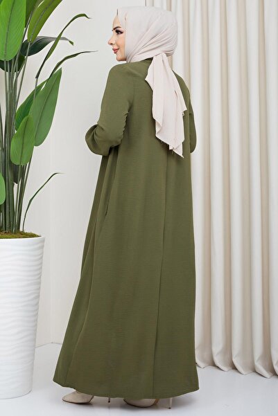 hafsamina Aerobin Ferace with Khaki Robe