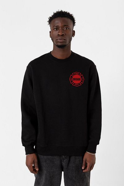 Tshirthane Мъжки суитшърт 2ip с лого на Chicago Fire, черен