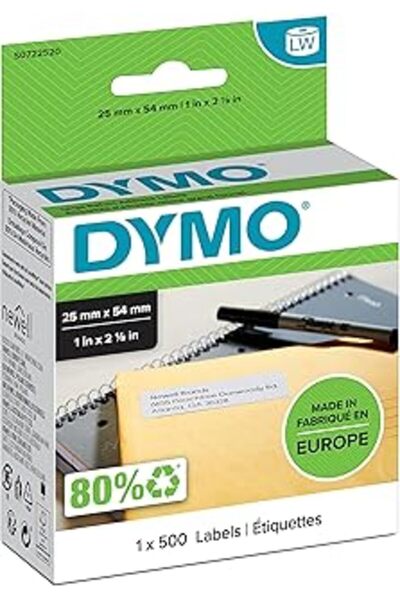 Dymo Етикет за връщане Tonersepeti S0722520 Lw, 500 етикета/опаковка, 25 X 54...