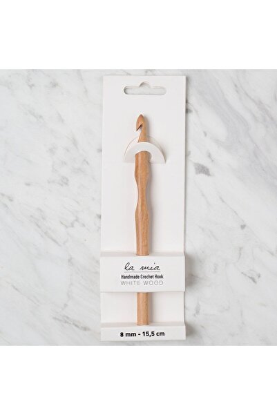 emt pazarlama لا ميا وايتوود 8 ملم 15.5 سم خشب صوف كروشيه
