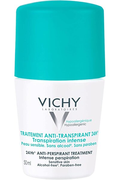 Vichy Roll-On Sensitive Deodorant, 48 Hours, 50 ml, Refreshing
