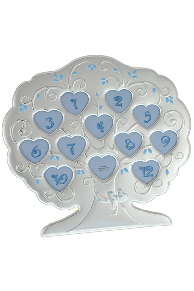 GiftExpress Rama foto muzicala argintata 12 poze albastru