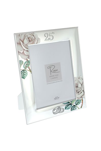 GiftExpress Rama foto nunta de argint trandafiri 33cm