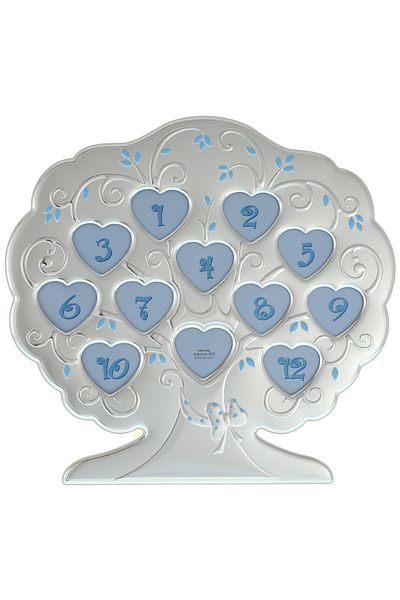 GiftExpress Rama foto muzicala argintata 12 poze albastru