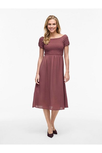VILA Gesmoktes Kleid VIRITA Midi