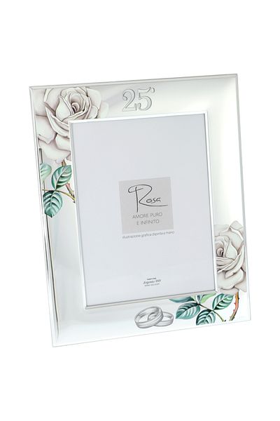 GiftExpress Rama foto nunta de argint trandafiri 33cm