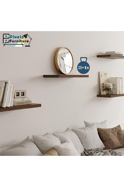 PixelsFurniture Set of 3 Pixel Furniture Floating Wall Shelves, Invisible Bracket Shelves, 60cm