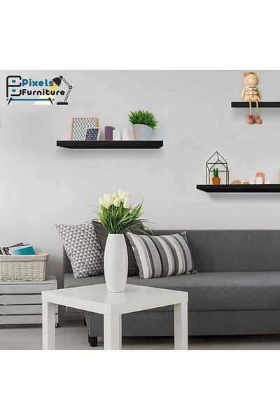 PixelsFurniture Set of 2 Pixel Furniture Floating Wall Shelves, Invisible Bracket Shelves, 40cm