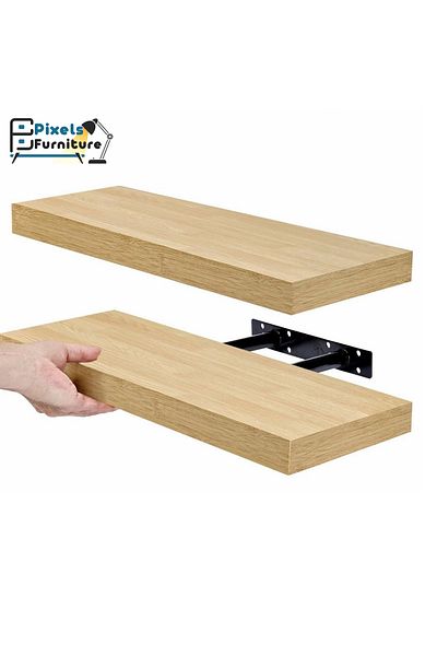 PixelsFurniture Set of 2 Pixel Furniture Floating Wall Shelves, Shelves with Invisible Brackets, 80cm