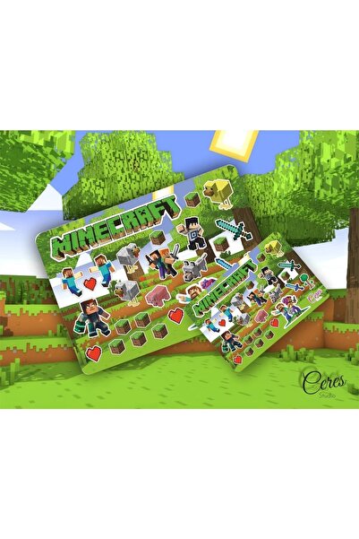 Ceres Studio Mınecraft Sticker 26 Adet Etiket (9X13CM)