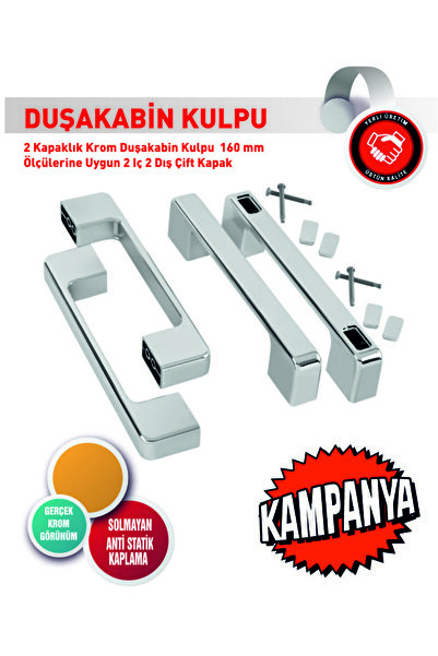 icereklam duşakabin krom kare kulp