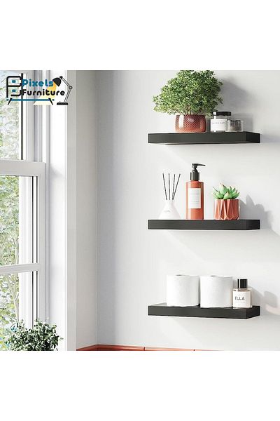 PixelsFurniture Set of 2 Pixel Furniture Floating Wall Shelves, Shelves with Invisible Brackets, 80cm
