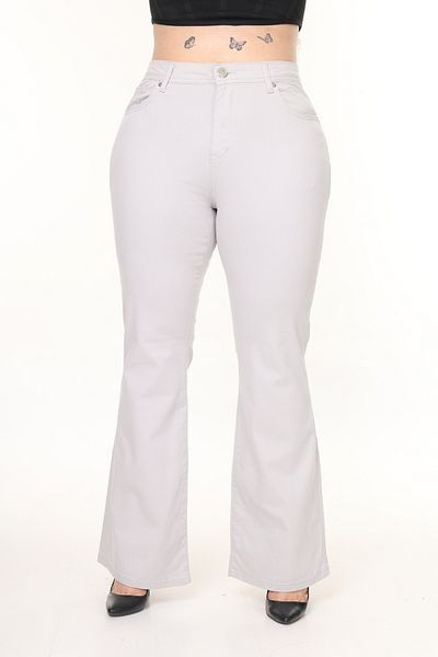Era Lisa Flared Leg Summer Gabardine Fabric Large Size Trousers