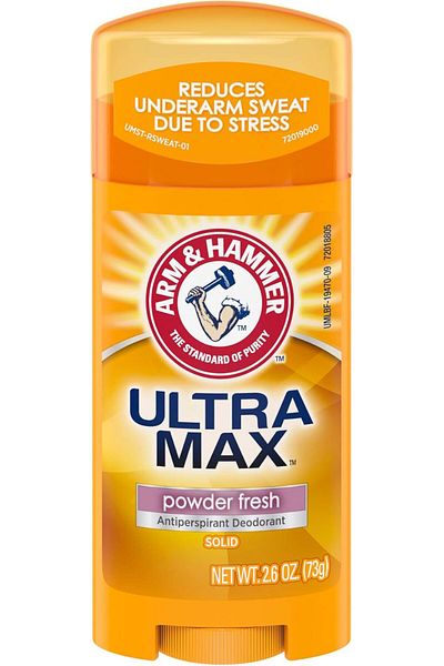 Arm&Hammer مزيل عرق ألترا ماكس بودرة منعشة صلبة بيضاوية الشكل من آرم آند هامر - 75 مل (2.6 أونصة)