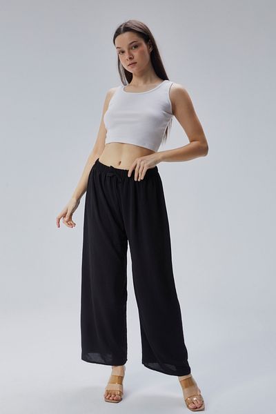 MSA Giyim Summer Women's Ayrobin Trousers Elastic Waist Comfortable Fit Draped Loose Loose Wide Leg Wide Size