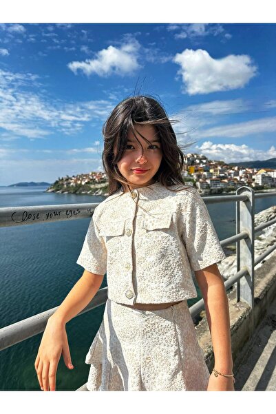 Hilal Akıncı Kids Κοριτσίστικο κοντομάνικο κοστούμι τσέπης