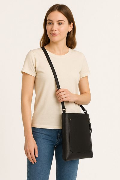 gio&mi Sanja Women's Navy Blue Two-Compartment Zippered Cross Adjustable Messenger Bag
