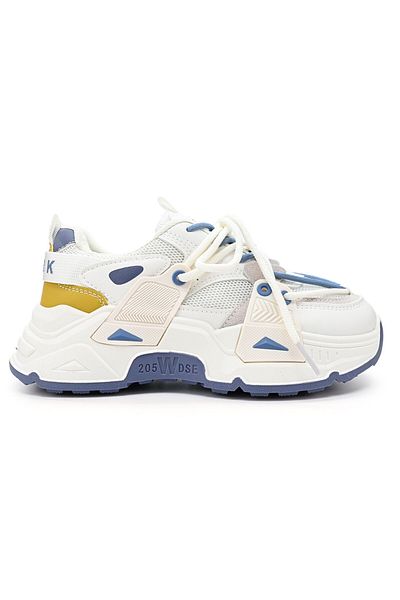 Tmall Pantofi sport pentru femei, cu inserții de plasă, D1317, albi cu albastru