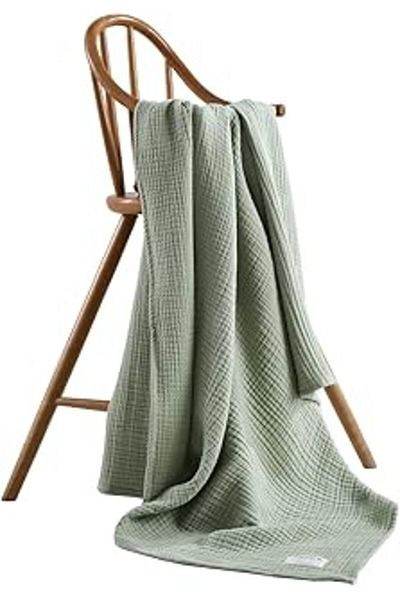 ebadi Ticeco.100% Cotton Four Blanket (4 Layer Muslin) 100X110 cm (Green)