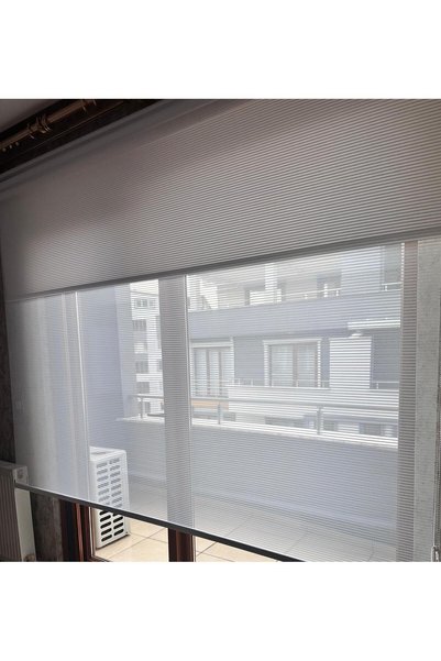 YAZAR HOME Zincir Model (Kırık Beyaz) Çiftli Sistem Tül Stor Perde (Stor Perde Dahildir)