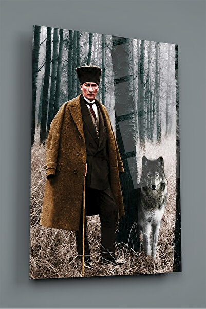 glassartdesign Atatürk Tablo de sticlă 139-Tablou cu drapel-Tablou de țară