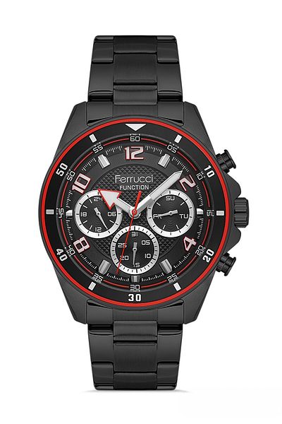 Ferrucci Men's Steel Wrist Watch with Inner Functions Active