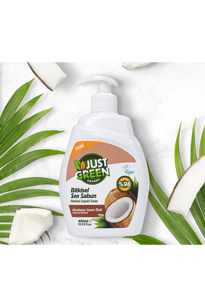 Just Green Organic Herbal Liquid Hand Soap 400 ML - Coconut