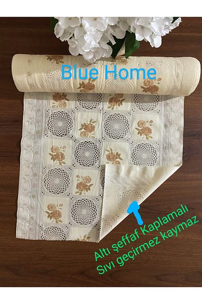 Blue Home Pvc Διακοσμητικό Συρτάρι Ράφι και Κάλυμμα Ντουλάπας Πολλαπλών Χρήσεων CREAM FLOWER - Μέγεθος: 50 cm x 5 mt