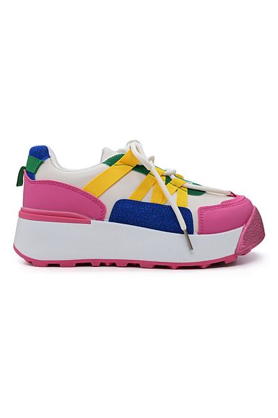Tmall Pantofi sport pentru femei, din piele ecologică, D1316, fuchsia