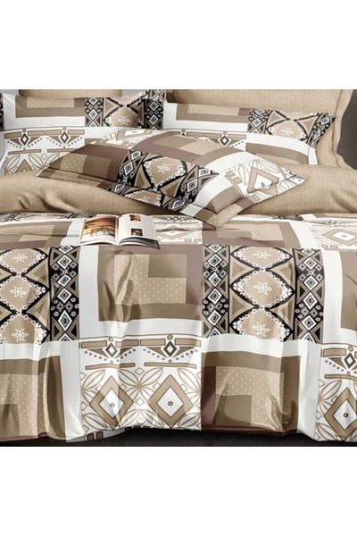 Pucioasa Bed Linen Set from Finet with Elastic, Duvet Sheet 200x220cm, 6 Pieces, Geometric Model