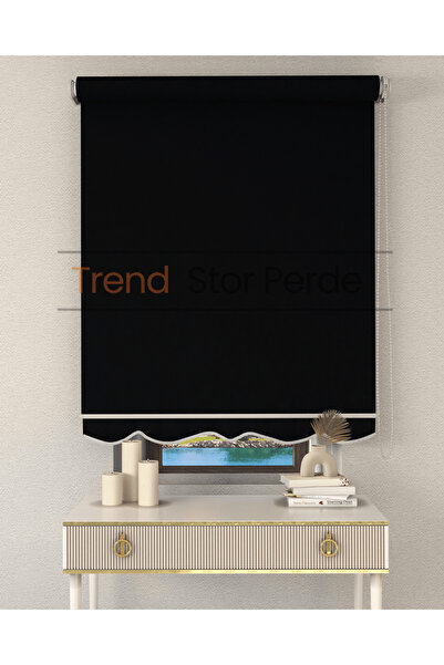 TREND STOR PERDE Siyah Stor Etek Dilimli Zebra Stor Güneşlik Perde