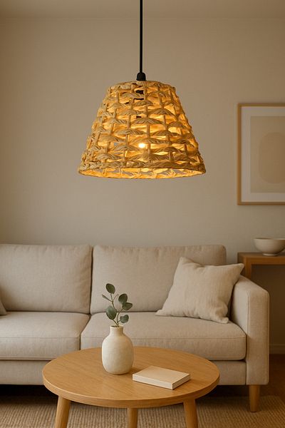 Lambadar Magic Model Single Rattan Bamboo Modern Design Scandinavian Bohemian Pendant Lamp Chandelier