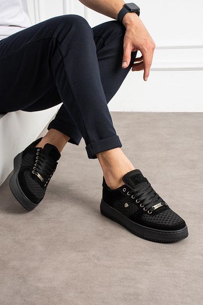 L.A Polo Black Color Breathable Fabric Men's Sneaker