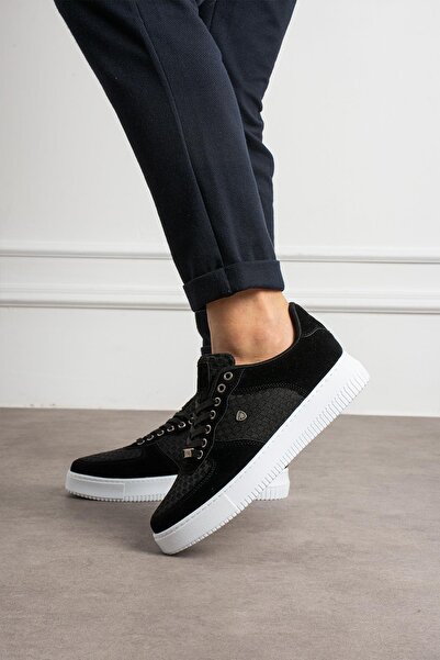 L.A Polo Black White Color Breathable Fabric Men's Sneaker