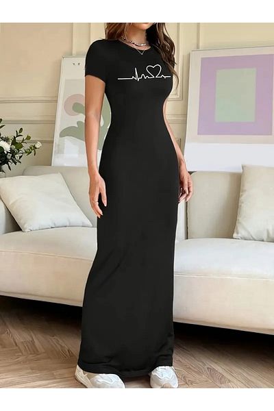 Karataş Giyim Tesatura agatata din vascoza cu model floral rochie lunga la podea lungime 125 cm