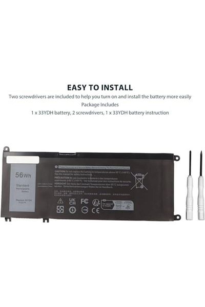 Generic بطارية 33YDH 56 وات/ساعة لأجهزة Dell Inspiron 17 7000 7778 7779 7786 7773 15 7577 G3 3579 3779 G5، 56 وات/ساعة 15.2 فولت