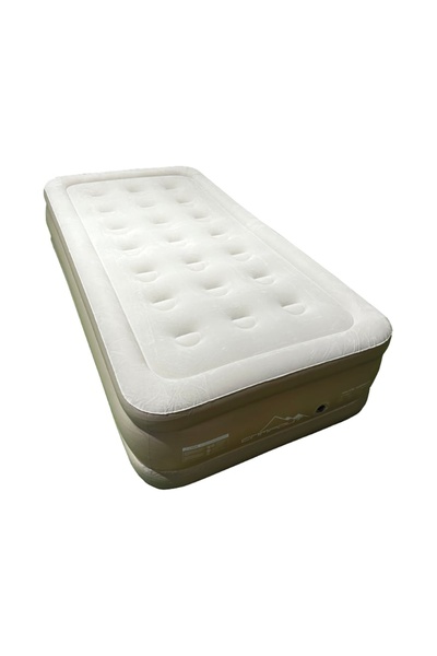 CAMPOUT Yüksek Tek Kişilik Şişme Yatak [Krem]