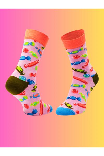 Shuttle Park Ειδική σειρά Happy Colorful Candy Pattern Socks Fun Άνετο σχέδιο Κάλτσες χωρίς ραφή