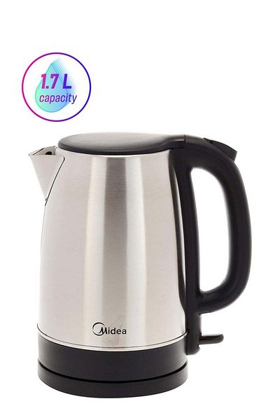 Midea Electric Kettle, Stainless Steel, 360-Degree Rotating Base