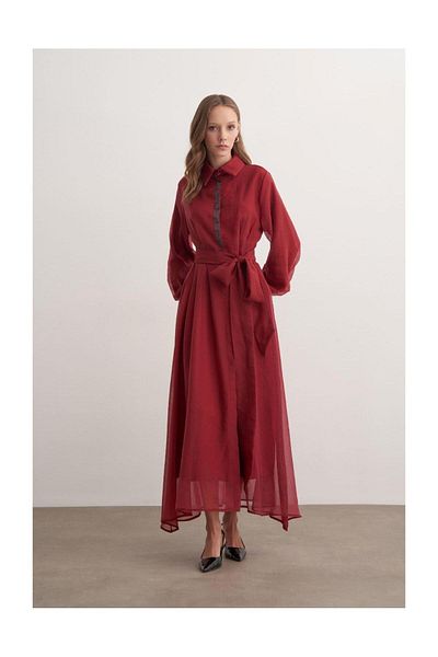FUSHYA Rochie de seara cu nasturi cu strasuri