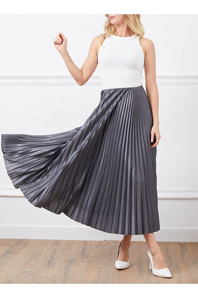 1FEMME1CHANCE Sik Pleated Satin Skirt