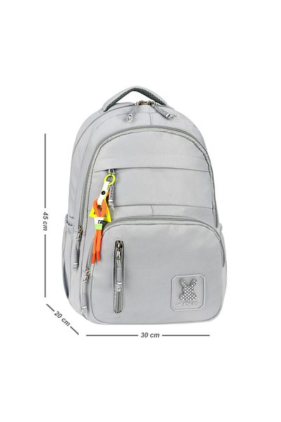 Bodmar Çanta Since 2023 Gray Unisex High School and Junior High School Backpack - Water Repellent and Sweat-Proof Fabric