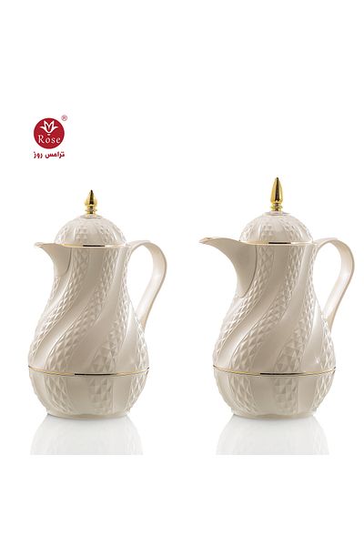 Rose RS-2424-Tea and coffee thermos set consisting of 2 rose thermoses, one half liter capacity for coffee and one half liter capacity for tea
