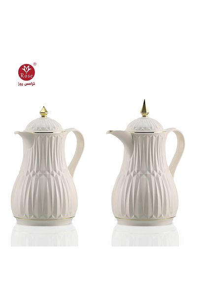Rose RS-1818 - Tea and coffee thermos set consisting of 2 rose thermoses, one half liter capacity for coffee and one half liter capacity for tea