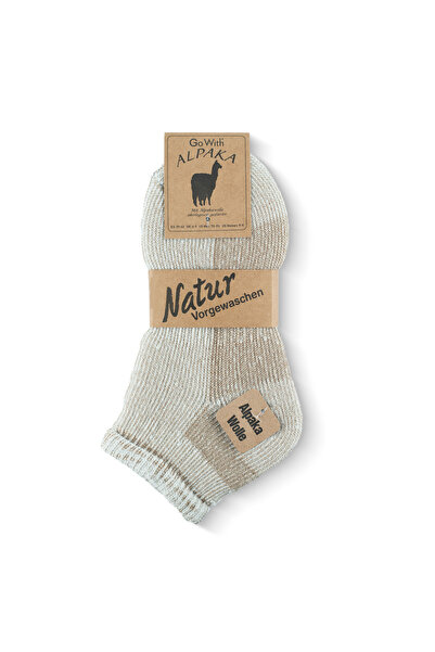 Go With Alpaka Yünlü Tam Havlulu Kalın Termal Outdoor Yürüyüş Kısa Patik Bilek Boy Çorap 6007